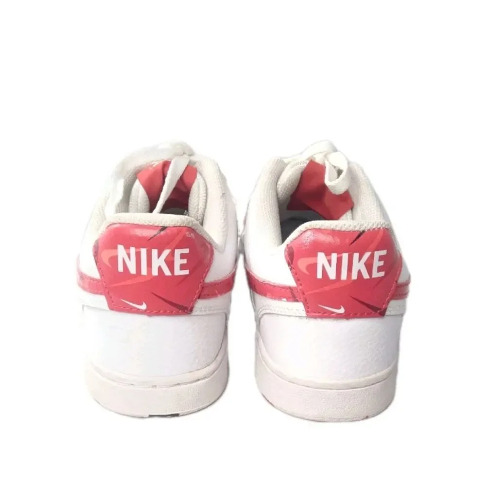 Nike Court Vision Low Shoes Men's Size 9.5 Sneakers Swoosh Print Red DM7588-100